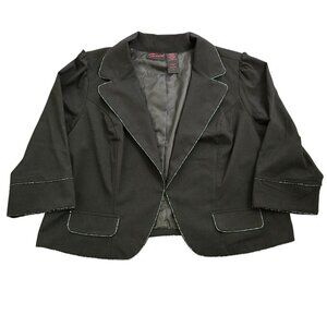Torrid Women 4 Beaded Trim Black Cropped Blazer Jacket